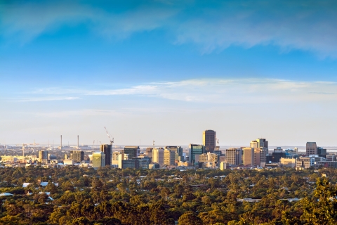 View of Adelaide city from the hills