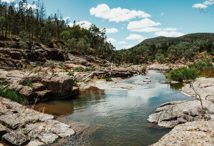 Riverbed with bluesky