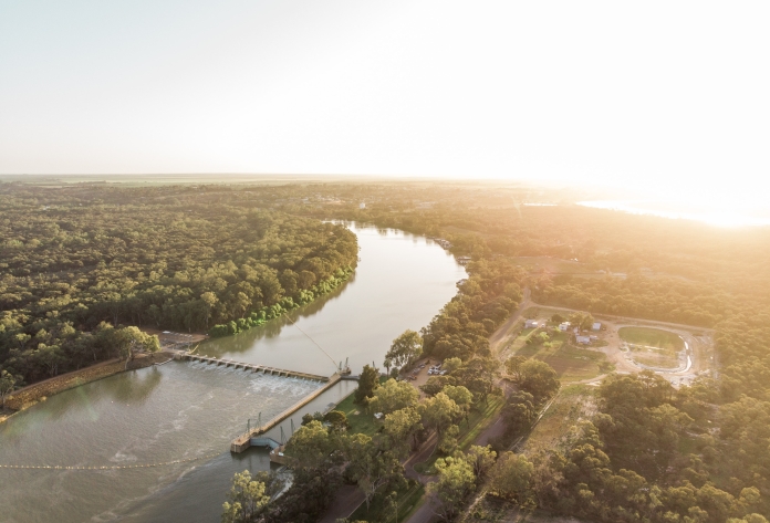 River at sunset